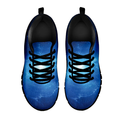 Light Blue Space Print Black Sneakers