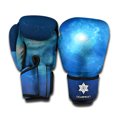 Light Blue Space Print Boxing Gloves