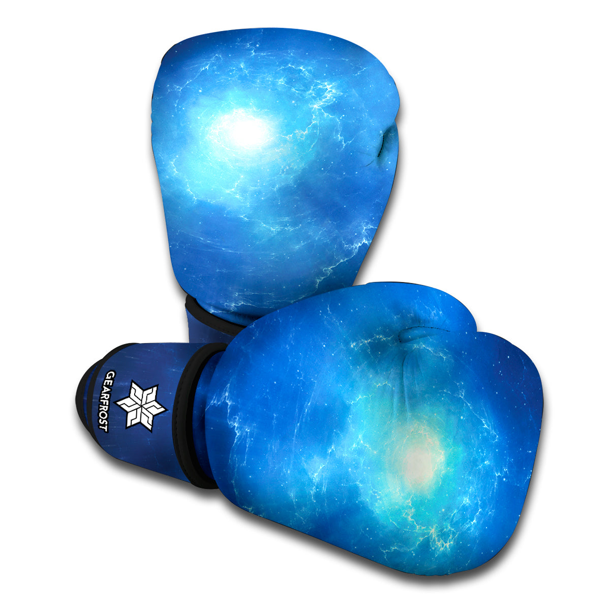 Light Blue Space Print Boxing Gloves