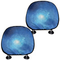 Light Blue Space Print Car Headrest Covers