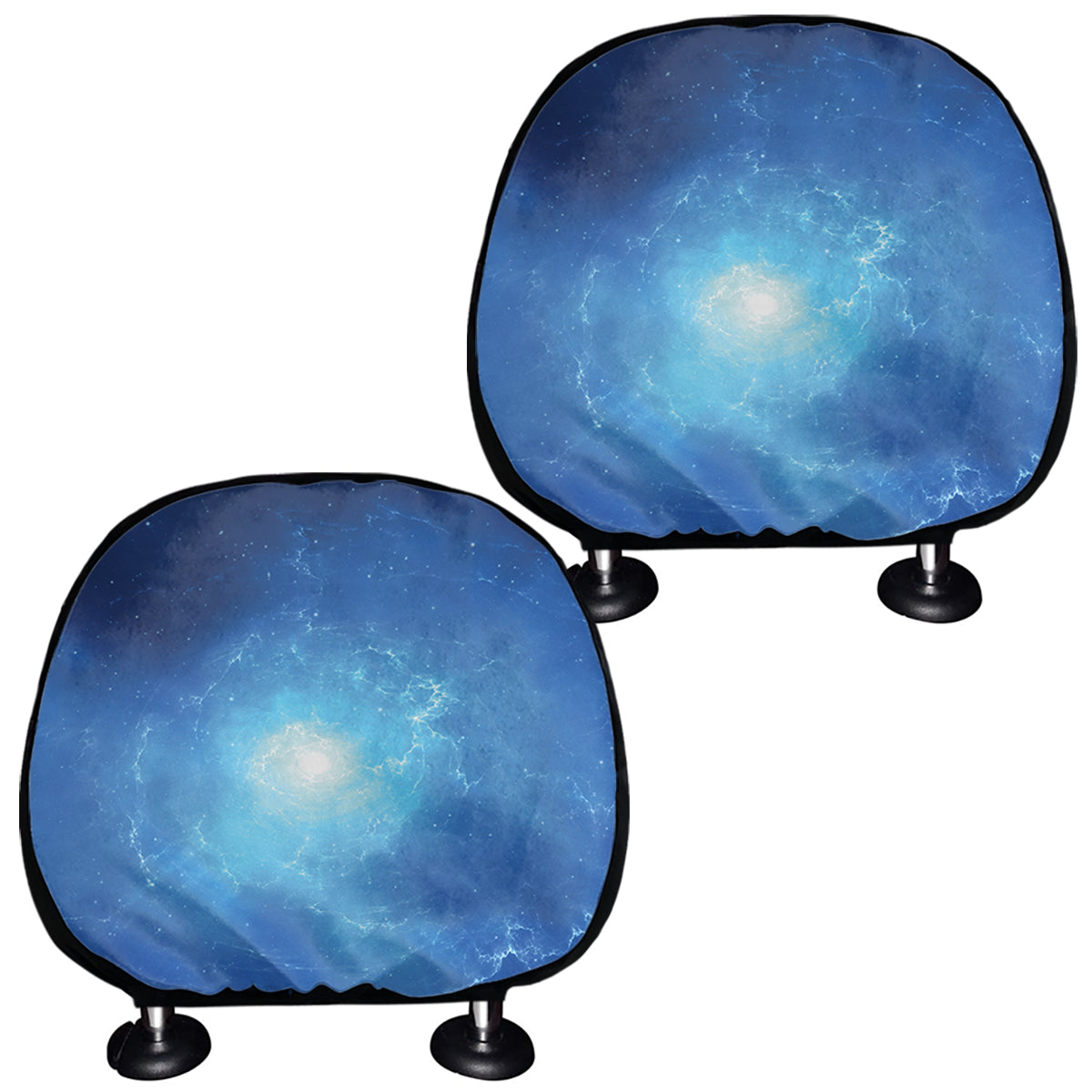 Light Blue Space Print Car Headrest Covers