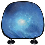 Light Blue Space Print Car Headrest Covers