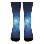 Light Blue Space Print Crew Socks
