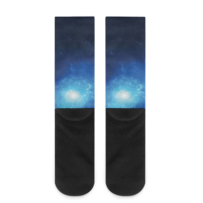 Light Blue Space Print Crew Socks