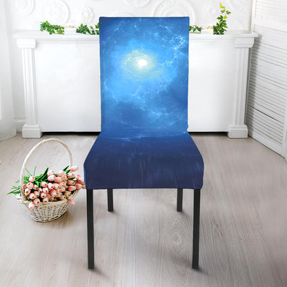 Light Blue Space Print Dining Chair Slipcover