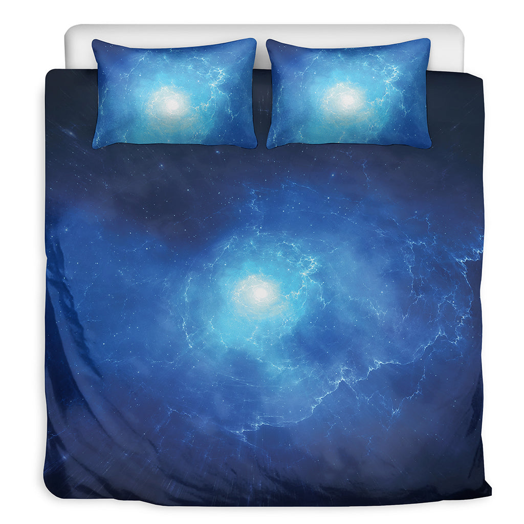 Light Blue Space Print Duvet Cover Bedding Set
