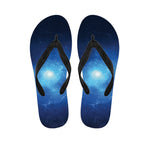 Light Blue Space Print Flip Flops