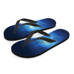 Light Blue Space Print Flip Flops