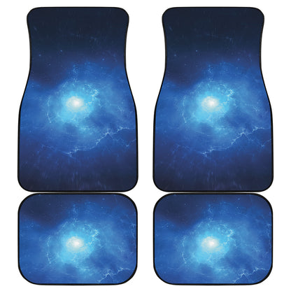 Light Blue Space Print Front and Back Car Floor Mats