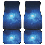 Light Blue Space Print Front and Back Car Floor Mats