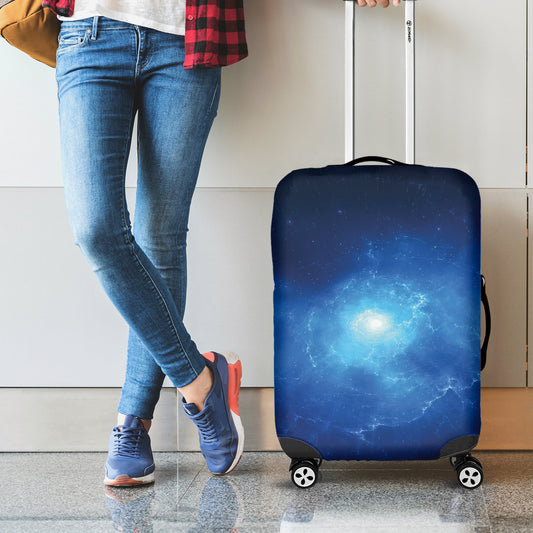 Light Blue Space Print Luggage Cover