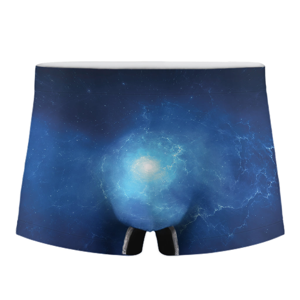 Light Blue Space Print Men's Boxer Briefs