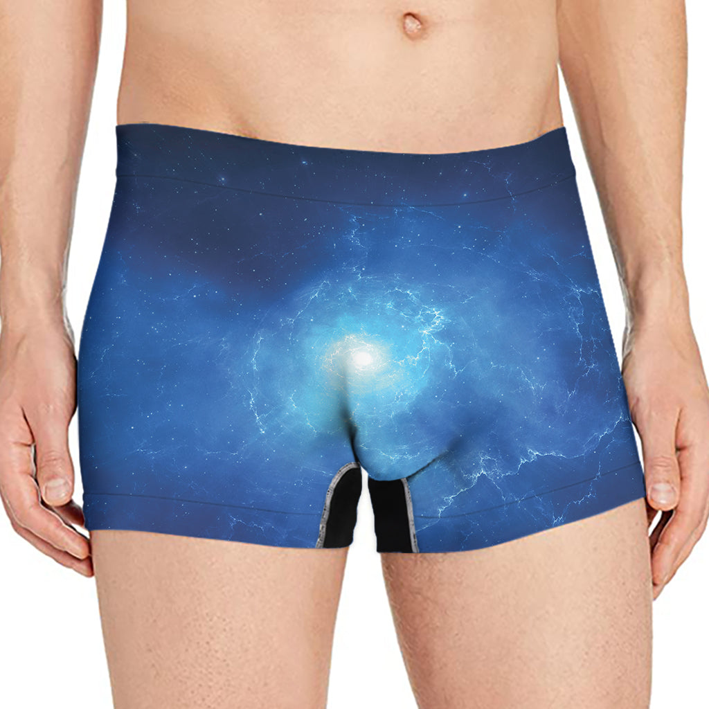 Light Blue Space Print Men's Boxer Briefs
