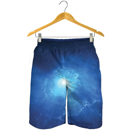 Light Blue Space Print Men's Shorts