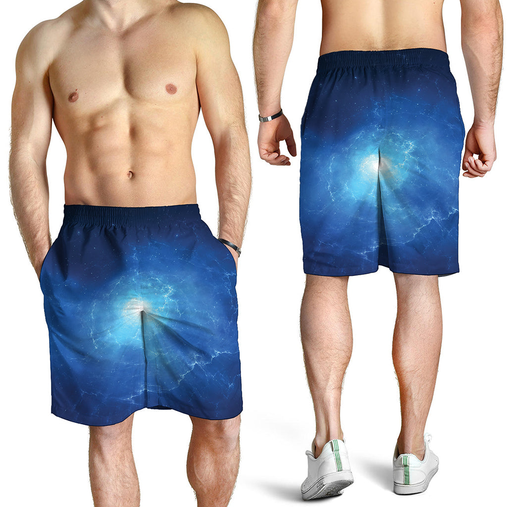 Light Blue Space Print Men's Shorts