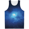 Light Blue Space Print Men's Tank Top