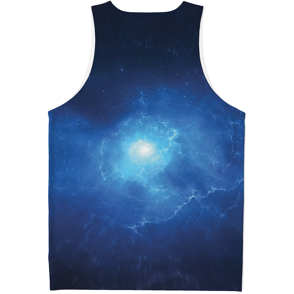 Light Blue Space Print Men's Tank Top