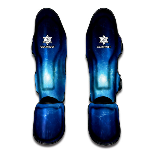Light Blue Space Print Muay Thai Shin Guard