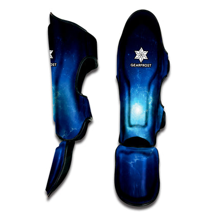 Light Blue Space Print Muay Thai Shin Guard