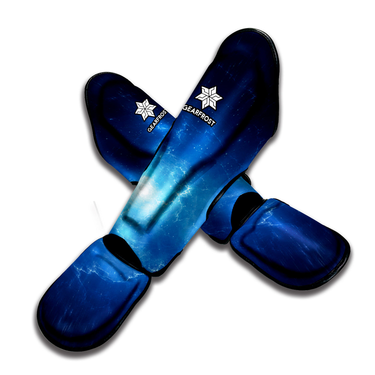 Light Blue Space Print Muay Thai Shin Guard