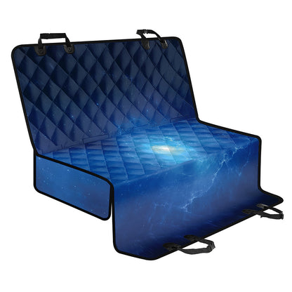Light Blue Space Print Pet Car Back Seat Cover