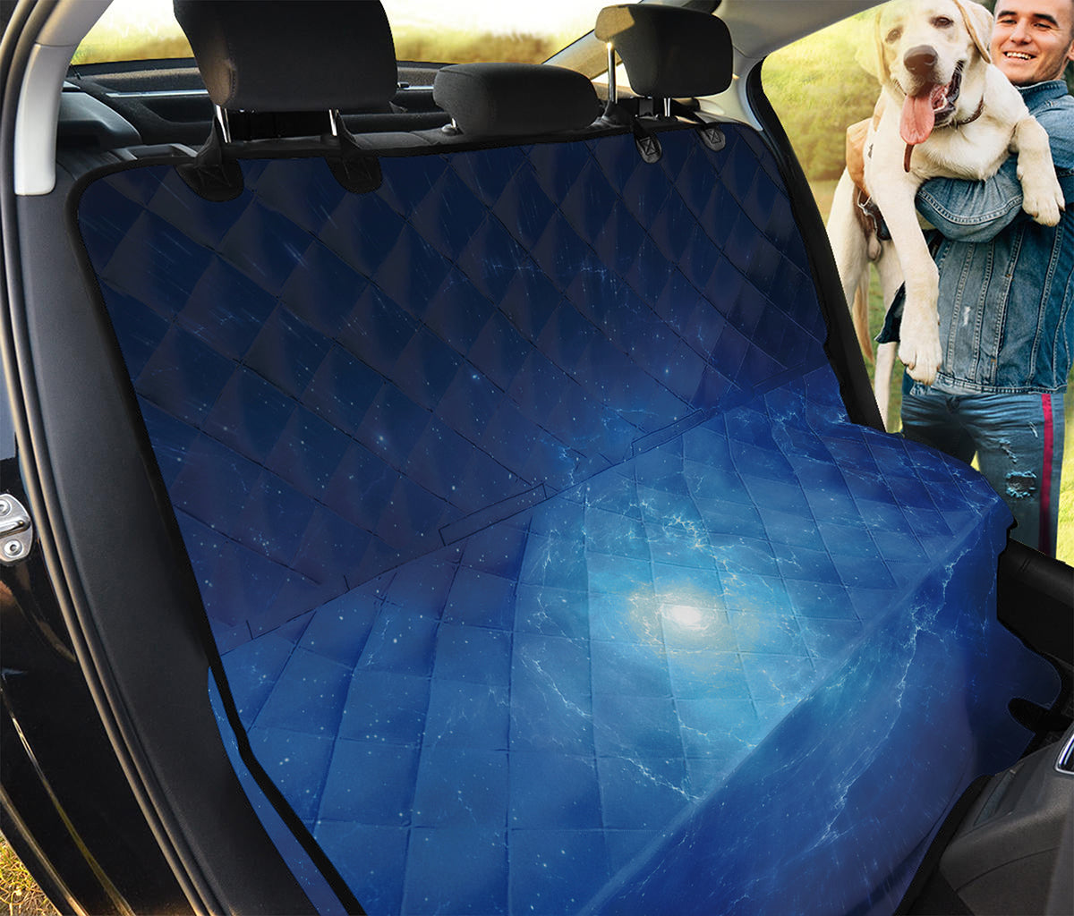 Light Blue Space Print Pet Car Back Seat Cover