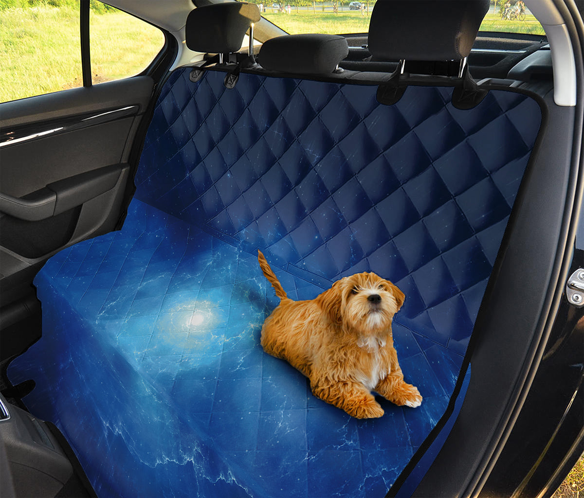 Light Blue Space Print Pet Car Back Seat Cover