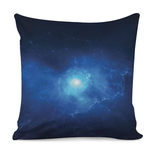 Light Blue Space Print Pillow Cover
