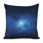Light Blue Space Print Pillow Cover