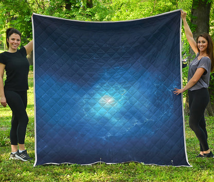 Light Blue Space Print Quilt