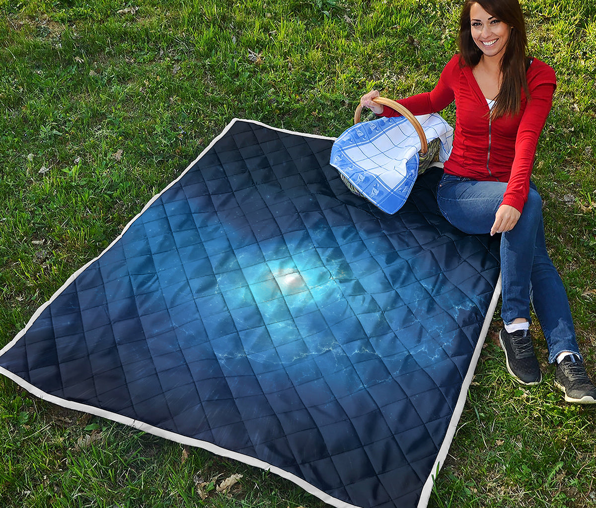 Light Blue Space Print Quilt