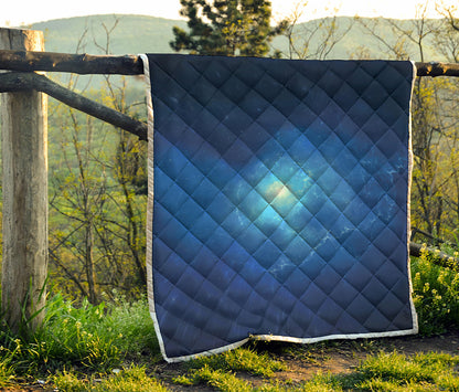Light Blue Space Print Quilt
