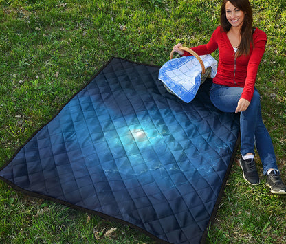 Light Blue Space Print Quilt
