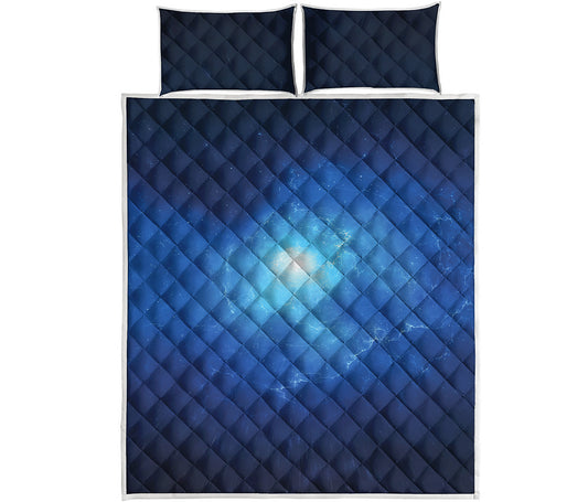 Light Blue Space Print Quilt Bed Set