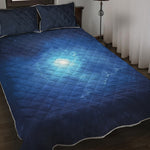 Light Blue Space Print Quilt Bed Set