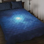 Light Blue Space Print Quilt Bed Set