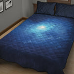 Light Blue Space Print Quilt Bed Set