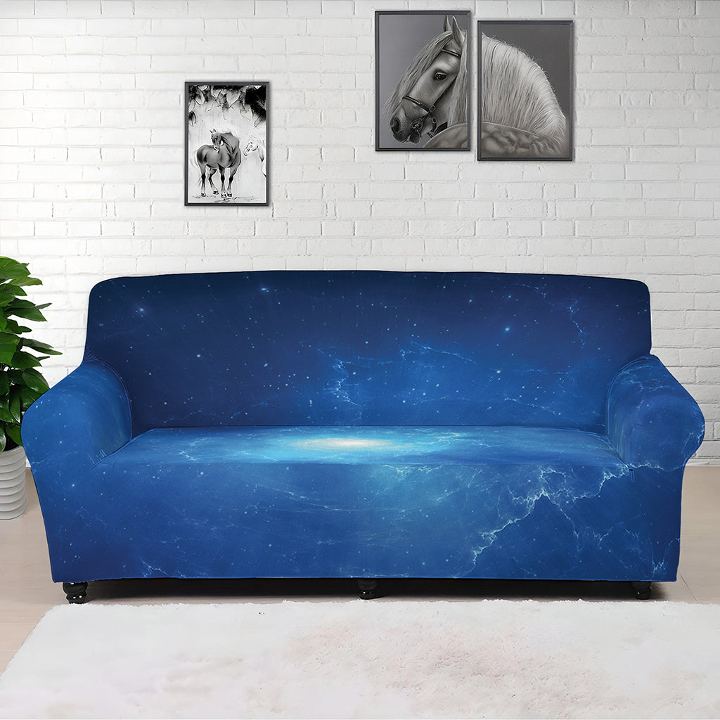 Light Blue Space Print Sofa Cover