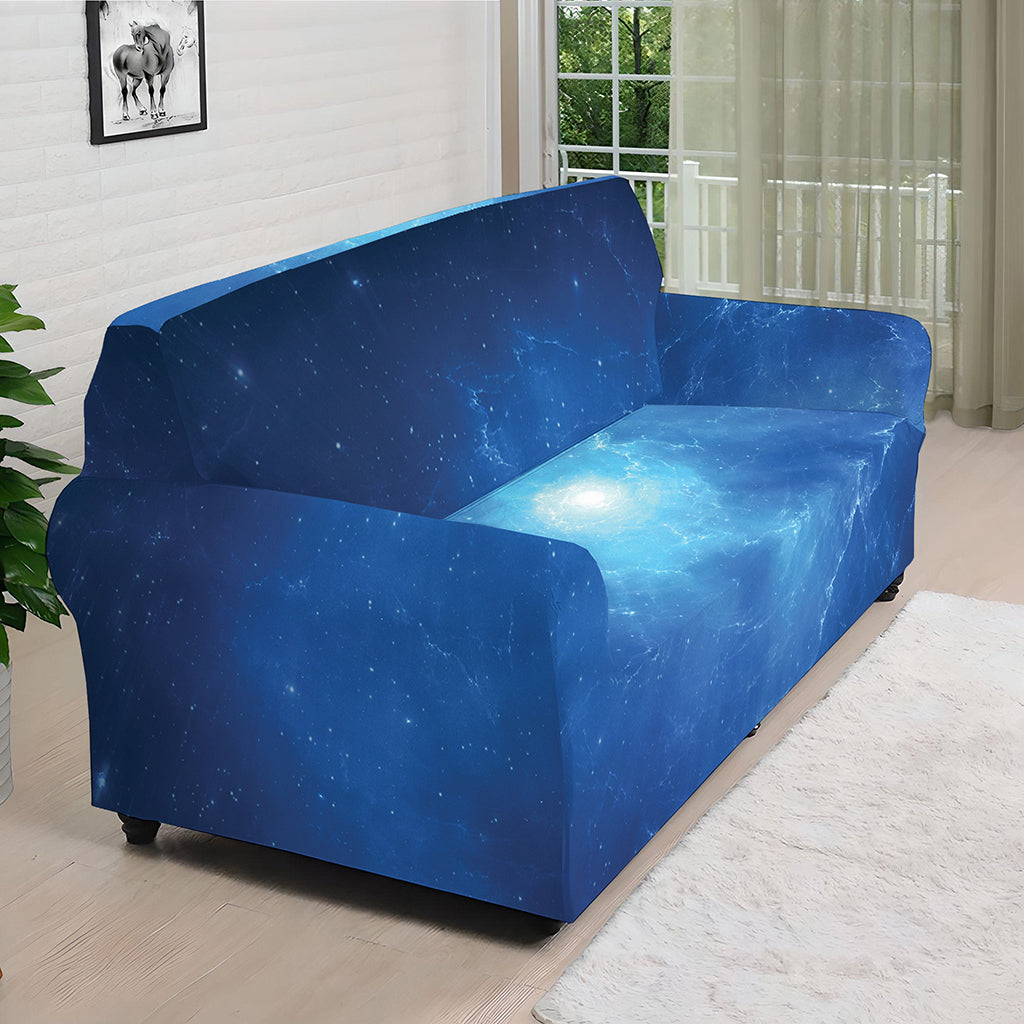 Light Blue Space Print Sofa Cover
