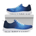 Light Blue Space Print White Running Shoes