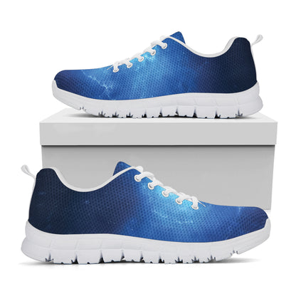 Light Blue Space Print White Sneakers