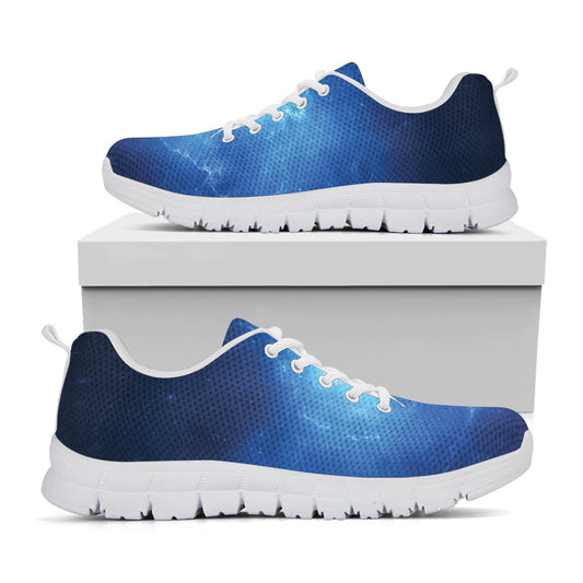Light Blue Space Print White Sneakers