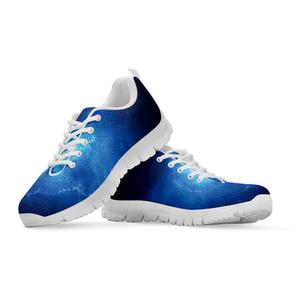Light Blue Space Print White Sneakers