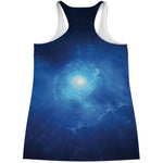Light Blue Space Print Women's Racerback Tank Top