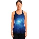 Light Blue Space Print Women's Racerback Tank Top