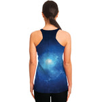 Light Blue Space Print Women's Racerback Tank Top