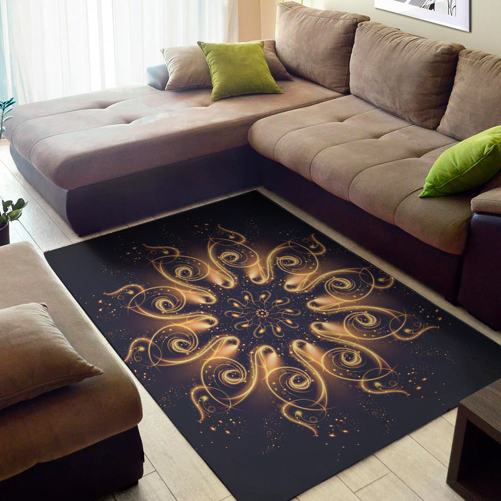 Light Fractal Print Area Rug