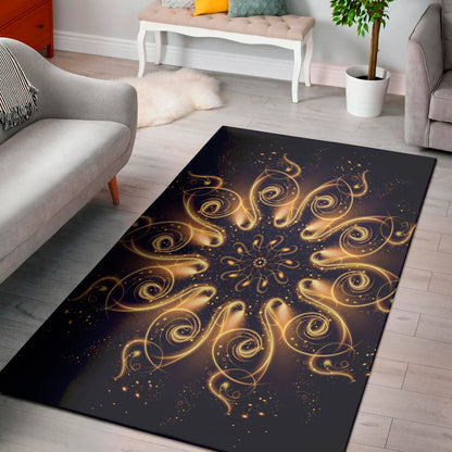 Light Fractal Print Area Rug
