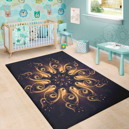 Light Fractal Print Area Rug