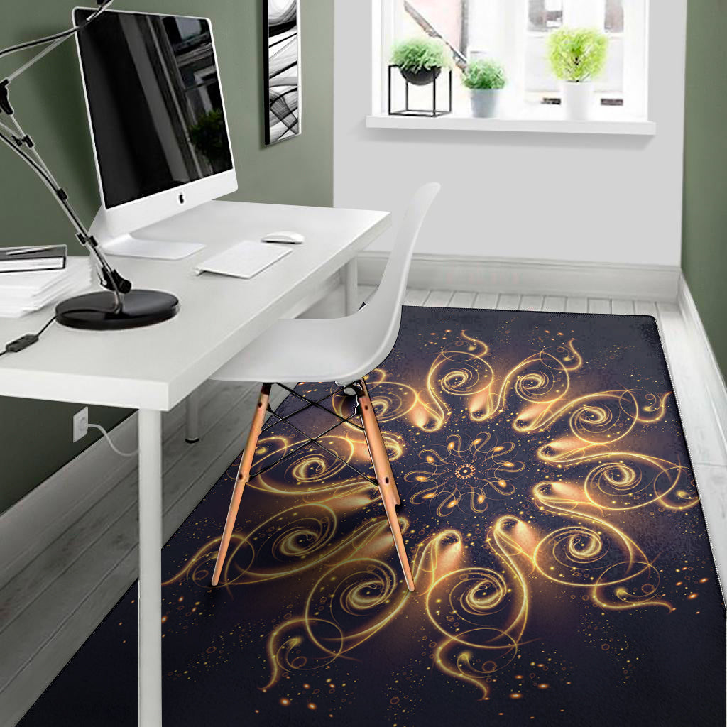 Light Fractal Print Area Rug